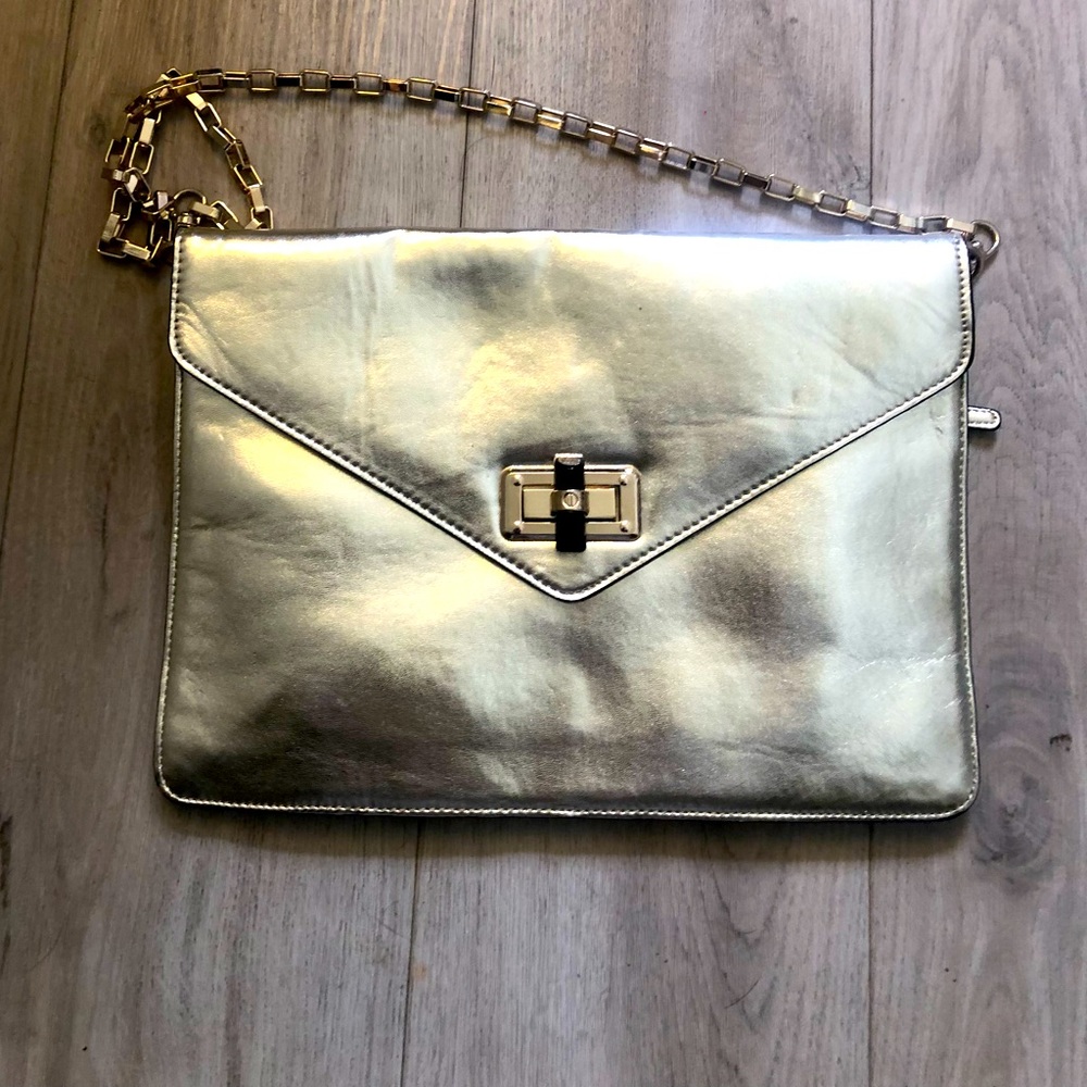 Gold Evening bag over the should or clutch